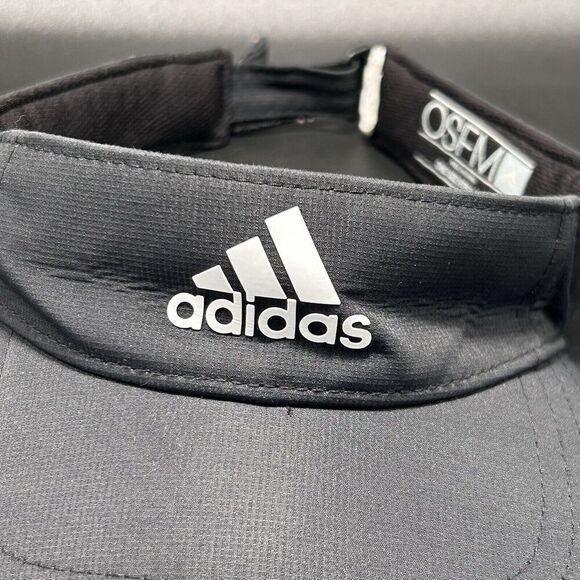 Adidas Visor Men's One Size Solid Black Adjustable Hook & Loop - Picture 3 of 6